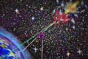 Mini halo found around distant galaxy cluster reveals early cosmic particle activity