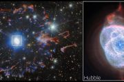 Hubble & Euclid zoom into cosmic eye