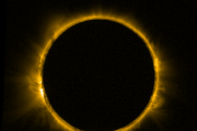 Annular solar eclipse seen from space