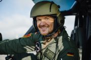 Alexander Gerst during helicopter training